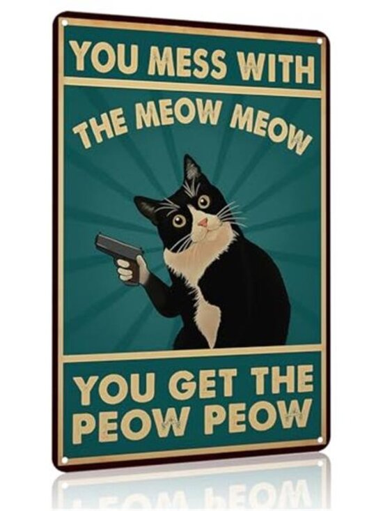 Other - Cat Lovers Gifts You Mess With Meow Mow Cat Tin Sign for Home Man